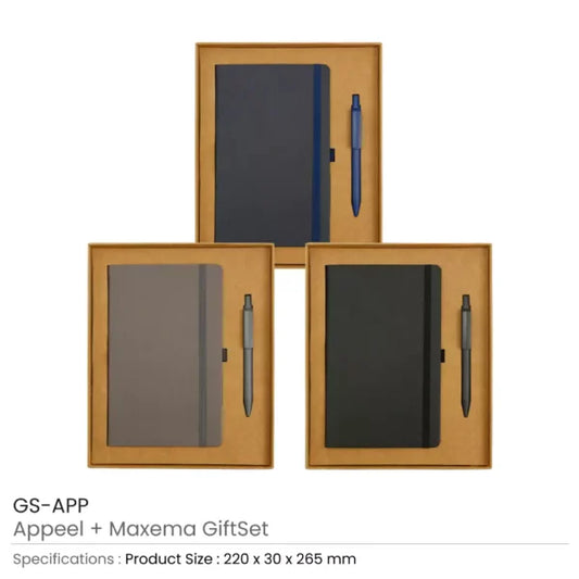 A5 Notebook and Recycled Pen Italian Gift Sets