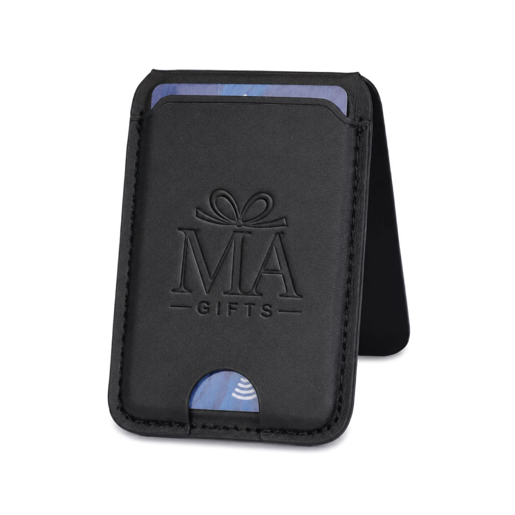 3-in-1 Magnetic Wireless Charger Card Holder - Black