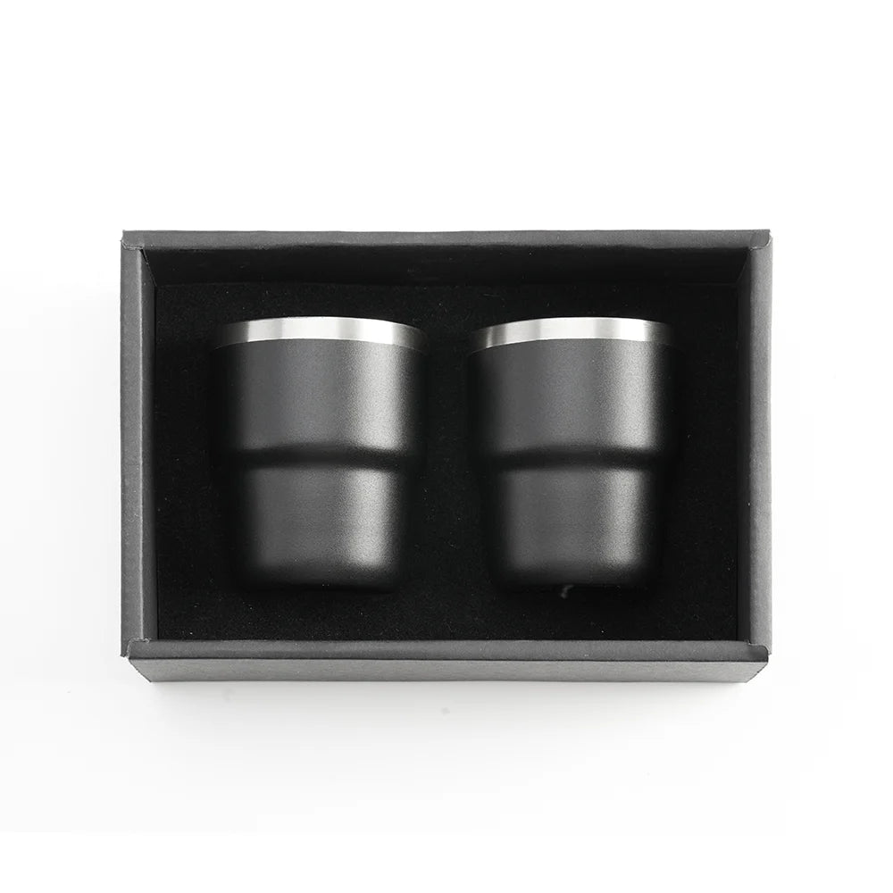 80ml Double-Wall Stainless Steel Espresso Cups