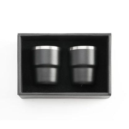 80ml Double-Wall Stainless Steel Espresso Cups