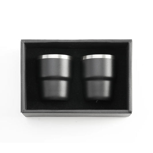 80ml Double-Wall Stainless Steel Espresso Cups