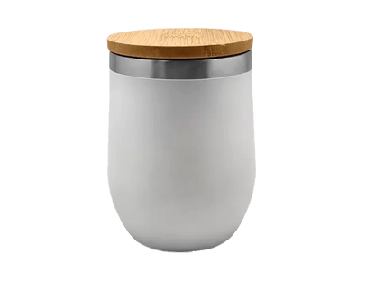 Stainless steel double wall cup with bamboo lid