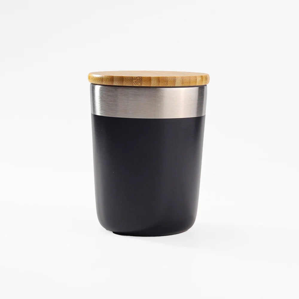 Metal Cup with Bamboo Lid