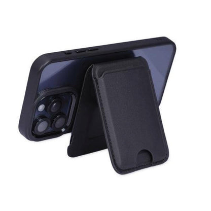 3-in-1 Magnetic Wireless Charger Card Holder - Black