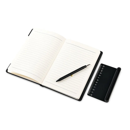 A5 Recycled PU Notebook with 96 Sheets, Built-in Phone Stand & Ruler