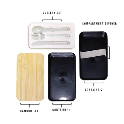Wheat Straw Double Lunchbox