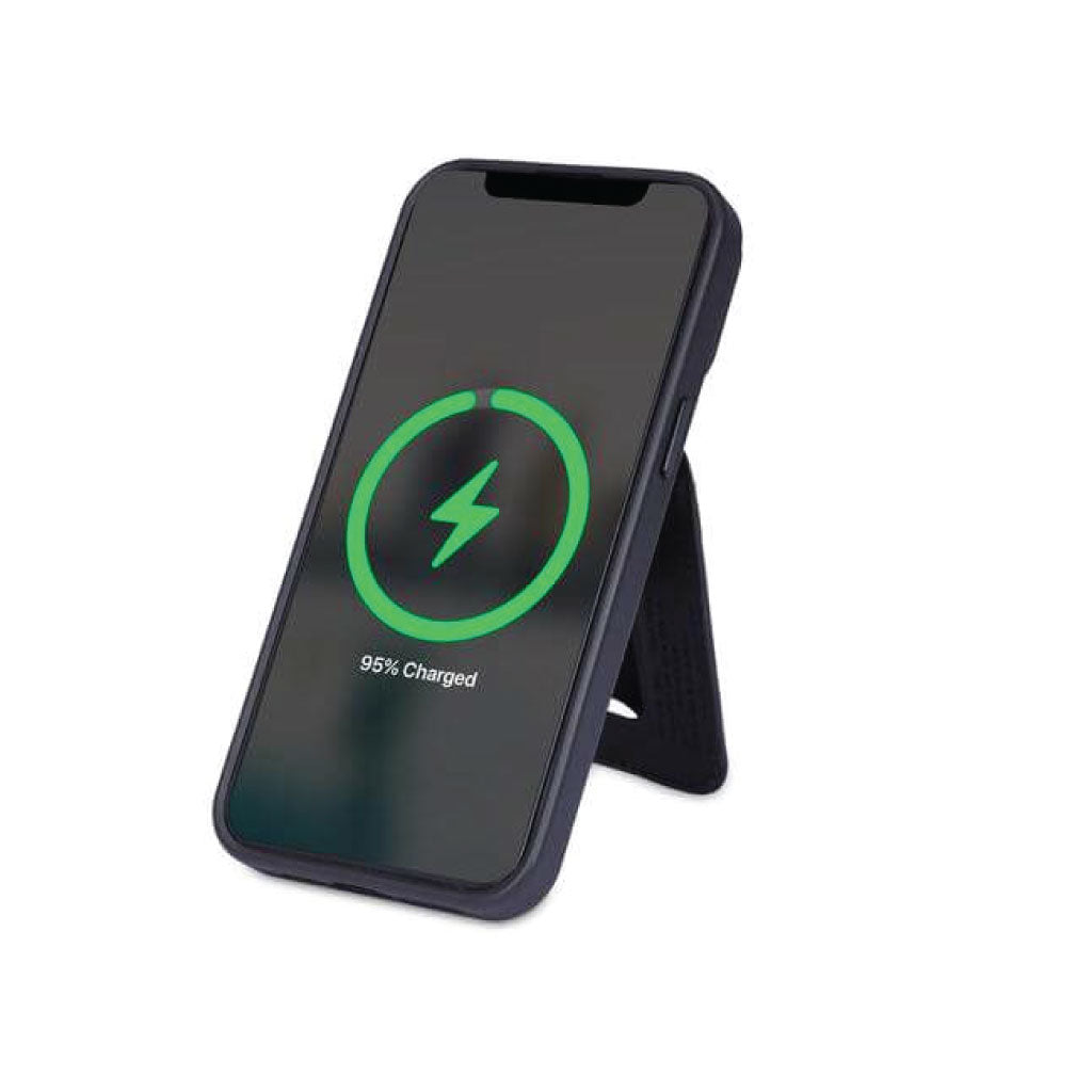 3-in-1 Magnetic Wireless Charger Card Holder - Black