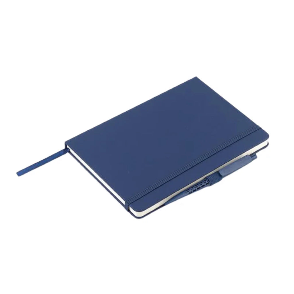 Gift Set Of Double Walled Tumbler, A5 Notebook And Pen – Navy Blue