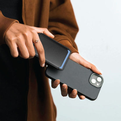 3-in-1 Magnetic Wireless Charger Card Holder - Black