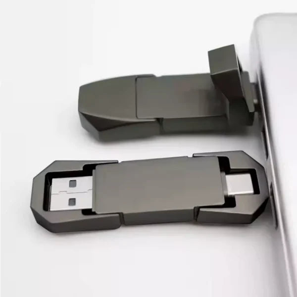 OTG USB Flip in Gun Metal 32GB V. 3.0 Type C Flip Magnetic Cap