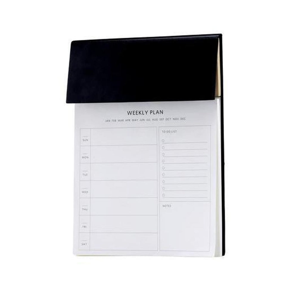 A4 Ruled Desk Notepad with Pen, Ruler and U-clips
