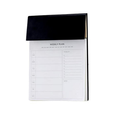 A4 Ruled Desk Notepad with Pen, Ruler and U-clips