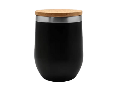 Stainless steel double wall cup with bamboo lid