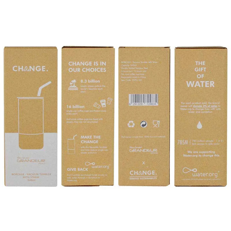 CHANGE Collection Insulated Tumbler with Reusable Straw