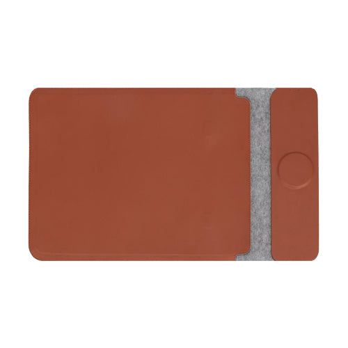 CAMDEN - Giftology 14" Felt Laptop Sleeve With 15W Magnetic Charger - Tan