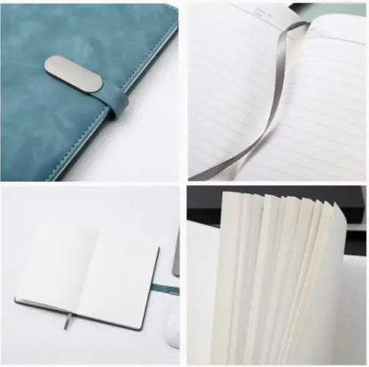 Leather Notebook & 16GB USB Flash Drive Gift Set with Executive Pen & Vaccum Cup