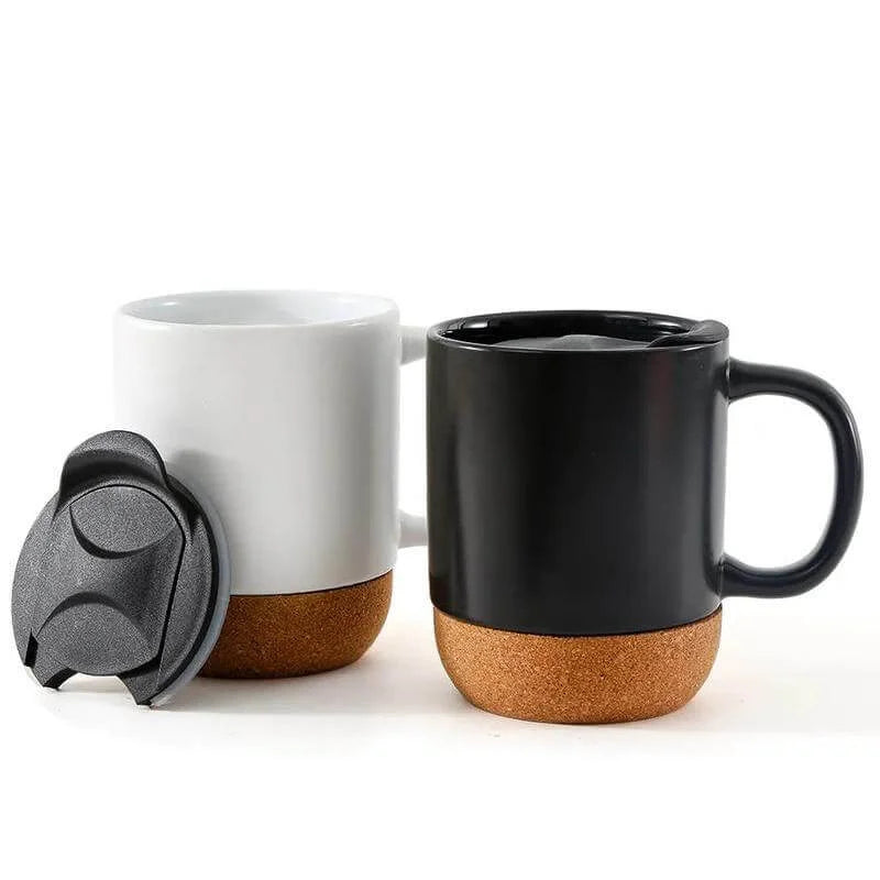 Ceramic Mug With Cork And Lid