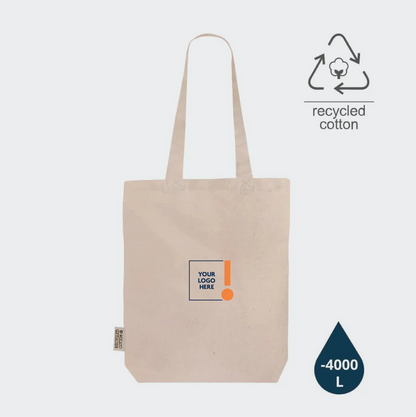 Recycled Cotton Tote Bag With Gusset