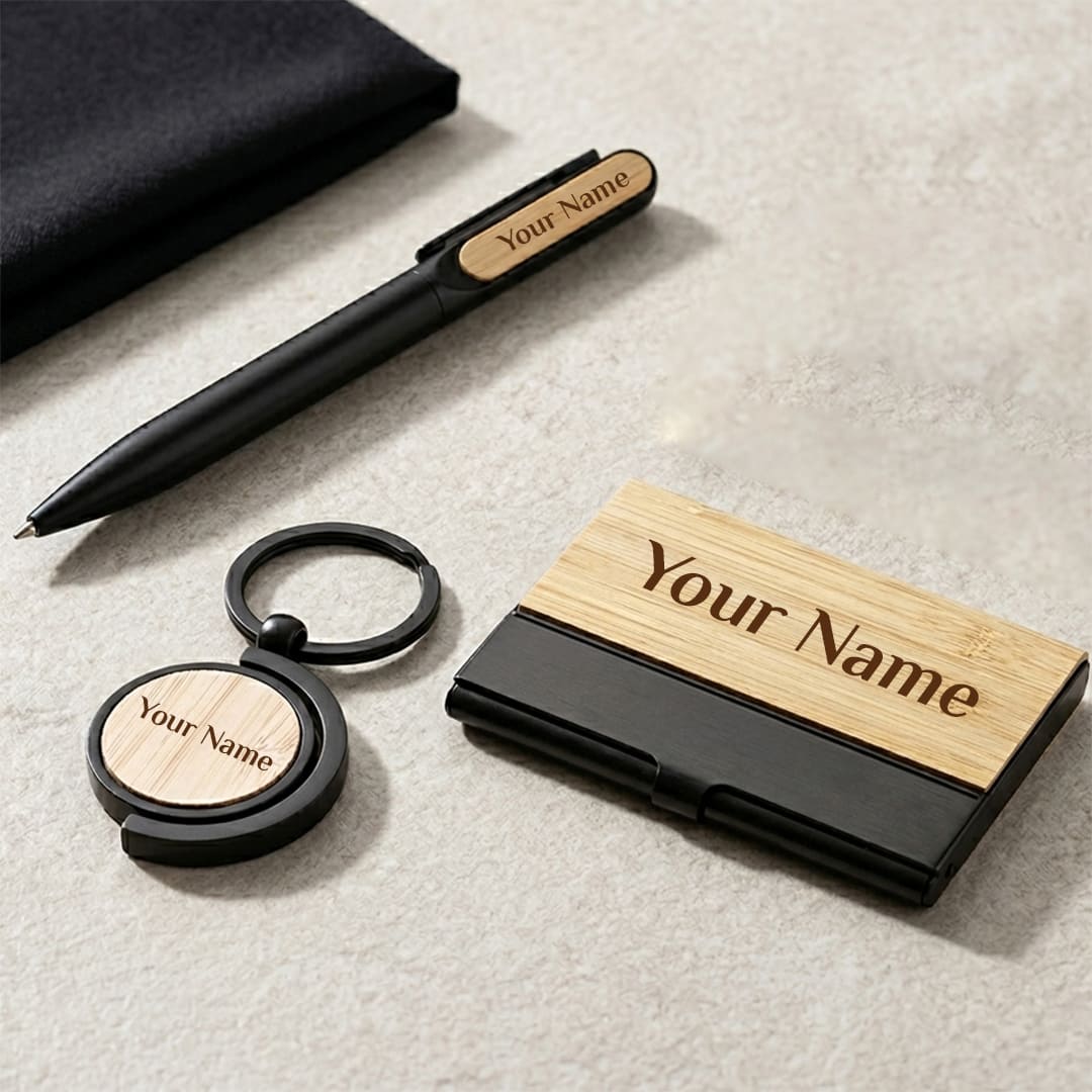 Premium Personalised 3-in-1 Wooden Utility Gift Set